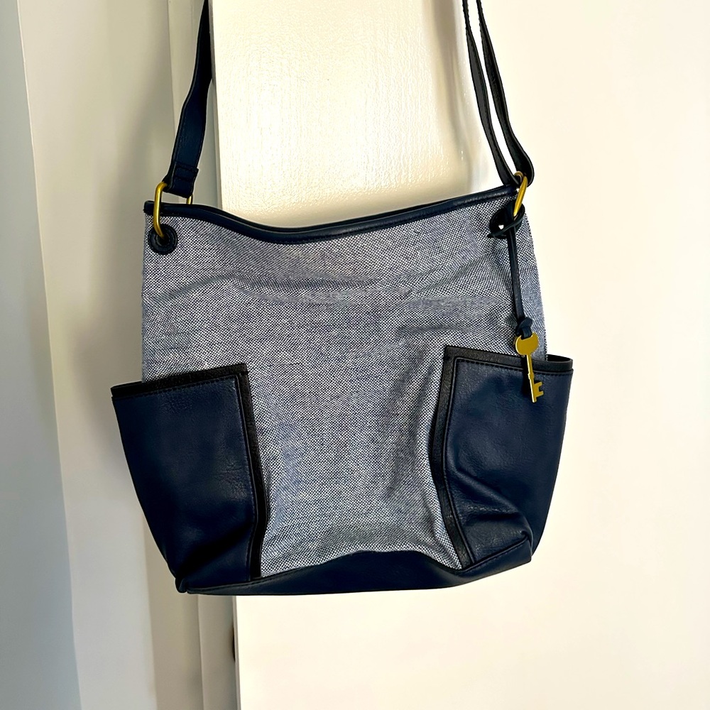 Navy Blue and Gray Everyday Tote Bag